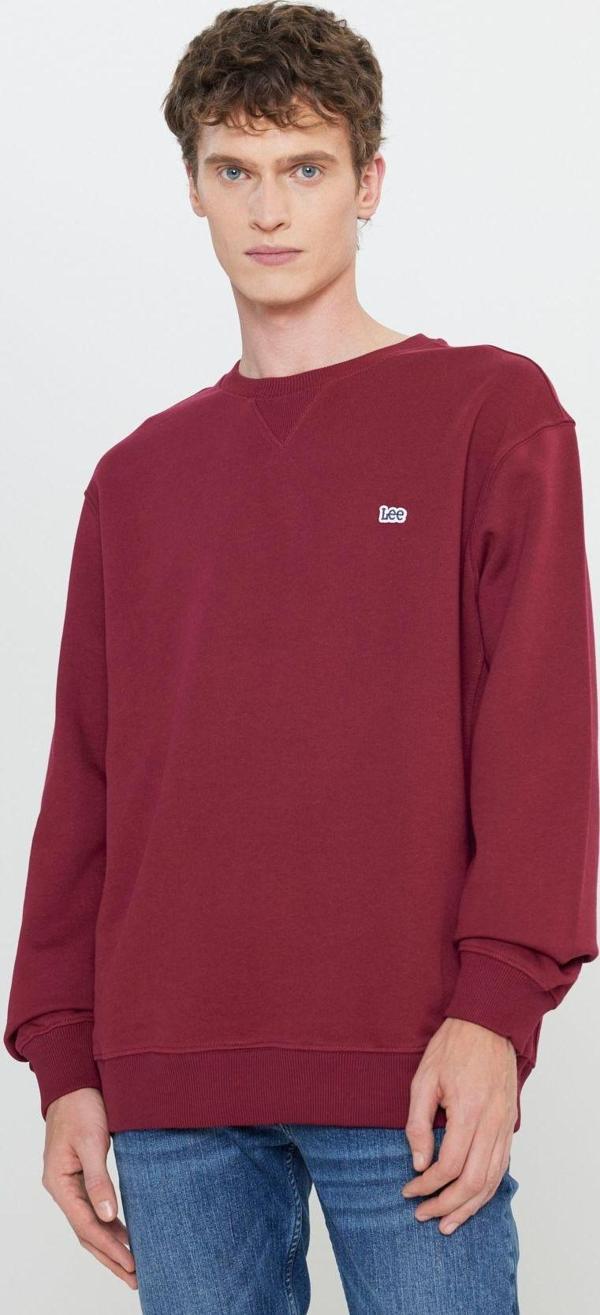 Lee Regular Fit Normal Kesim %100 Pamuk Bisiklet Yaka İçi Polarlı Bordo Sweatshirt - Image 1