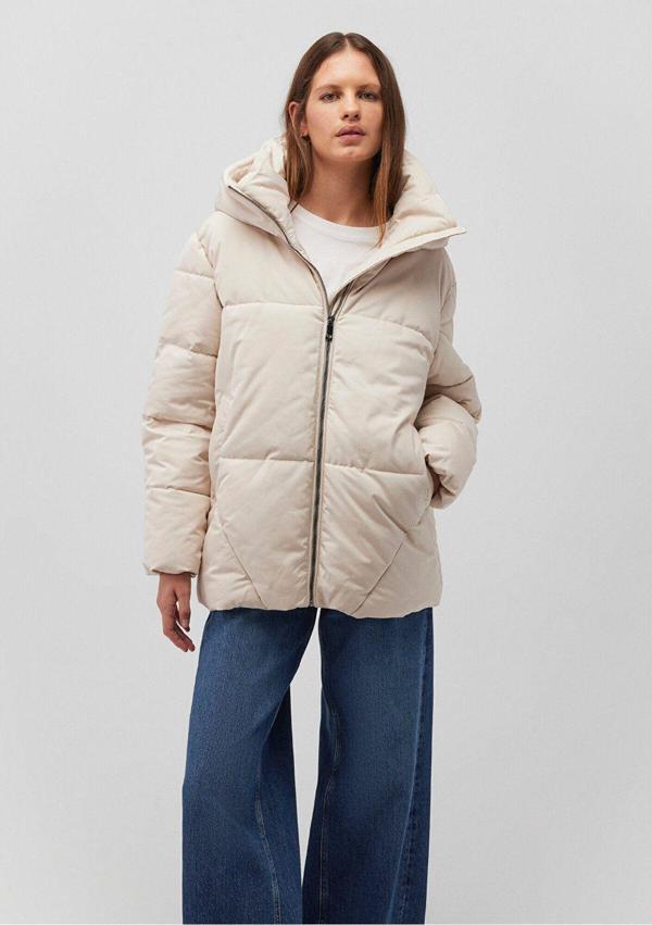 Mavi Kapüşonlu Bej Şişme Mont 1110075-70143 - Image 1