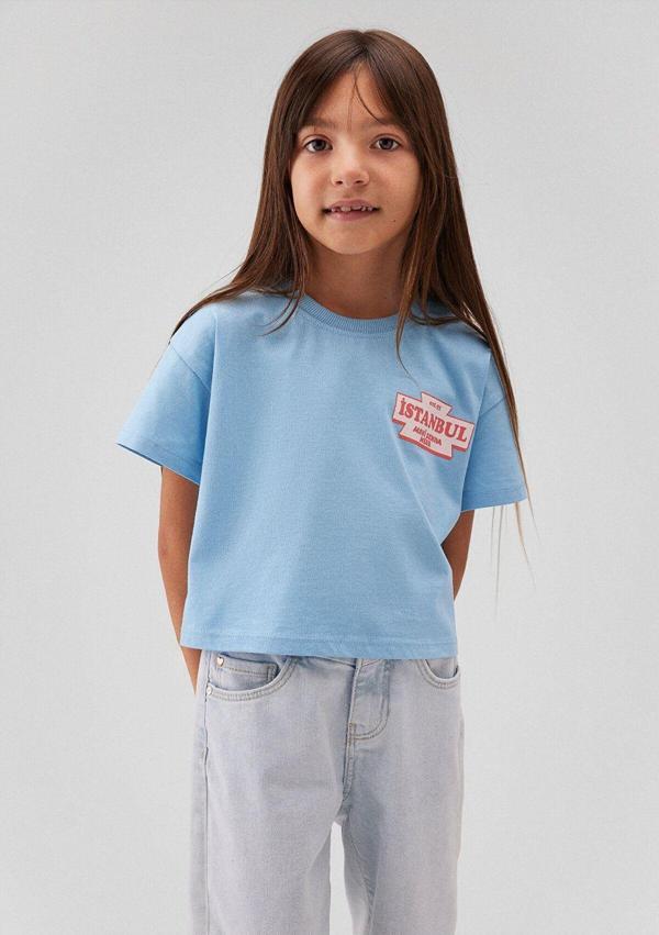 Mavi İstanbul Baskılı Tişört Loose Fit / Bol Rahat Kesim 7610233-88134 - Image 1