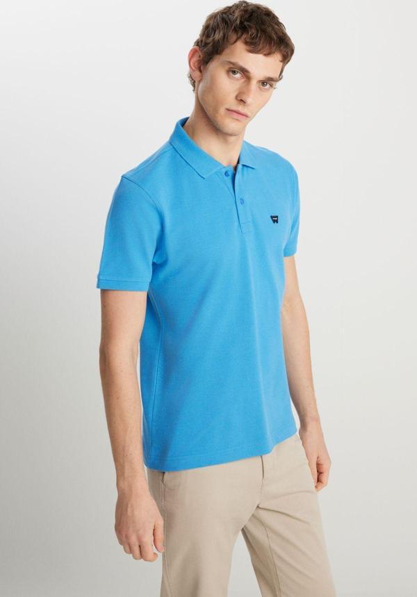 Wrangler %100 Pamuk Regular Fit Normal Kesim Lacivert Polo Yaka Tişört - Image 1