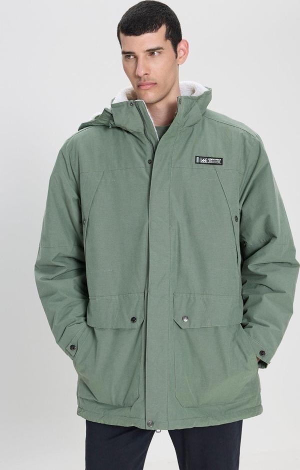 Lee Regular Fit Normal Kesim Kapüşonlu Açık Yeşil Parka Ceket - Image 1