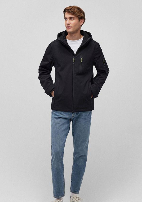 Mavi Kapüşonlu Siyah Scuba Ceket Slim Fit / Dar Kesim 0110264-900 - Image 1