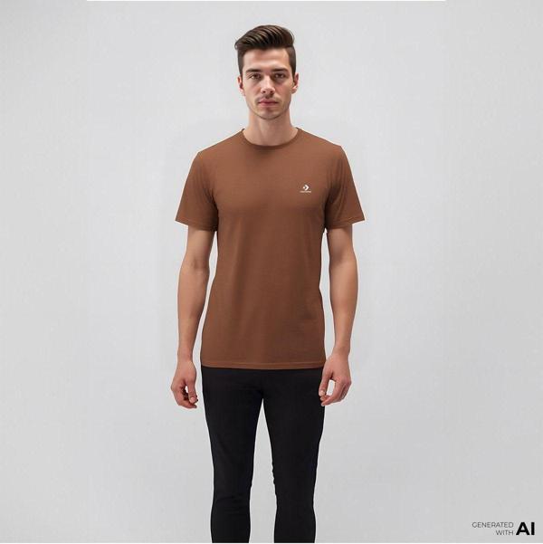 Converse Classic Unisex Kahverengi T-Shirt - Image 1