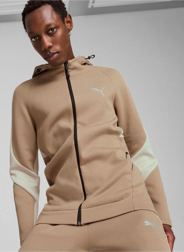 Puma Kahve Erkek Fermuarlı Yaka Normal Kalıp Zip Ceket 68170067 Evostrıpe Full-Zip Hoodie - Image 1