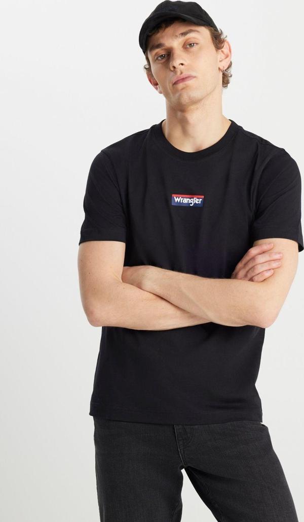 Wrangler %100 Pamuk Regular Fit Normal Kesim Siyah Minimal Logo Tişört - Image 1