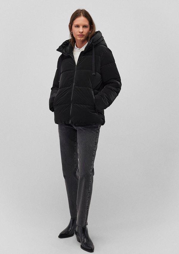 Mavi Kapüşonlu Siyah Şişme Mont 1110043-900 - Image 1