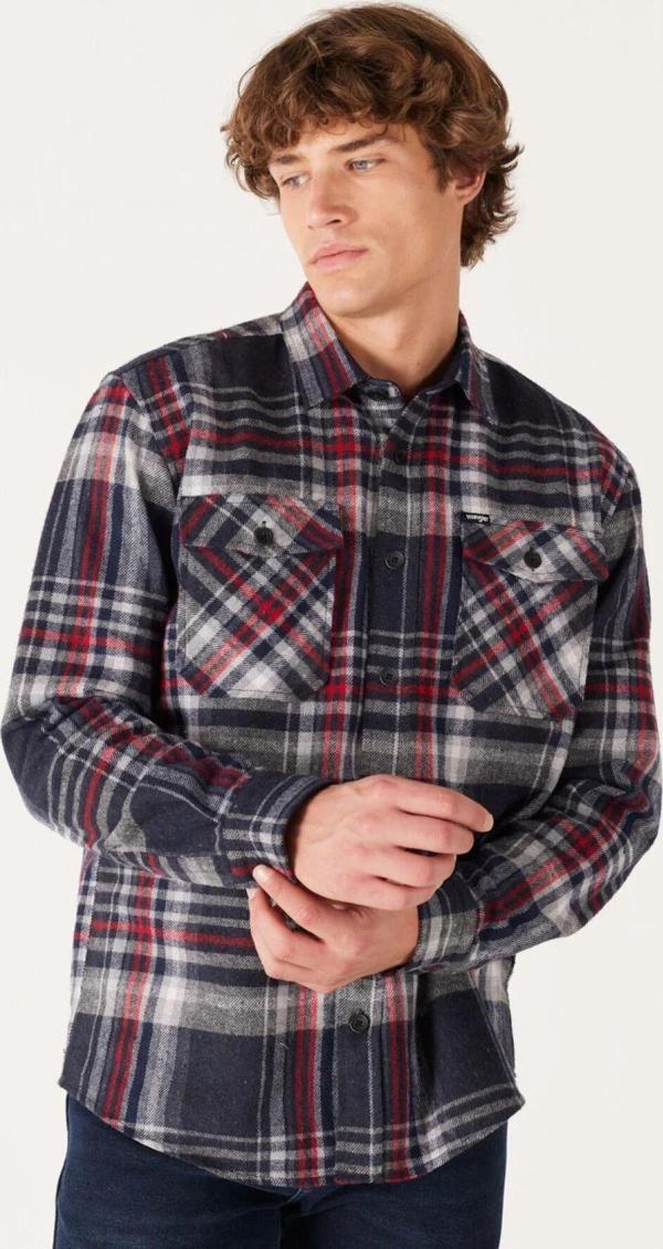Wrangler Rahat Kesim Uzun Kollu Antrasit Erkek Oduncu Gömlek W232138003 - Image 1