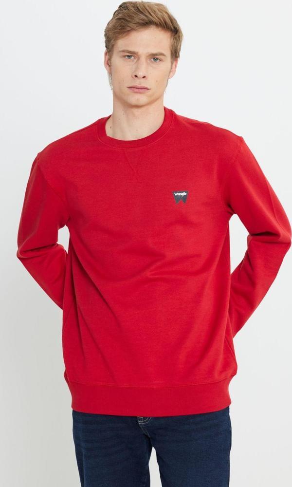 Wrangler Regular Fit Normal Kesim %100 Pamuk Bisiklet Yaka Kırmızı Sweatshirt - Image 1