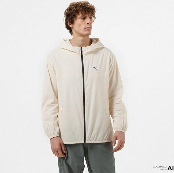 Puma Ess Regular Windbreaker Erkek Krem Ceket - Image 1