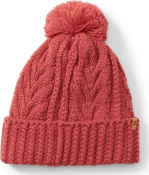 Timberland B0A1Eroeft1-R Cable Premium Pom Beanie Kadın Pembe - Image 1