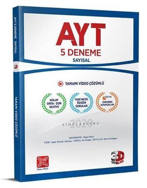 AYT Sayısal 5 Li Paket Deneme - 3D Yayınları - Image 1