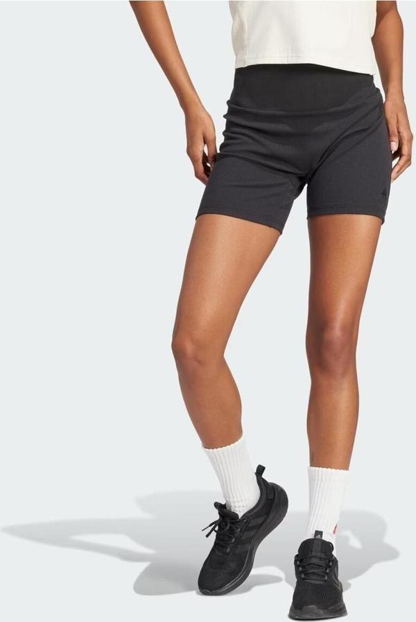 Adidas Lounge Ribbed High Waist Bike Kadın Şort - Image 1