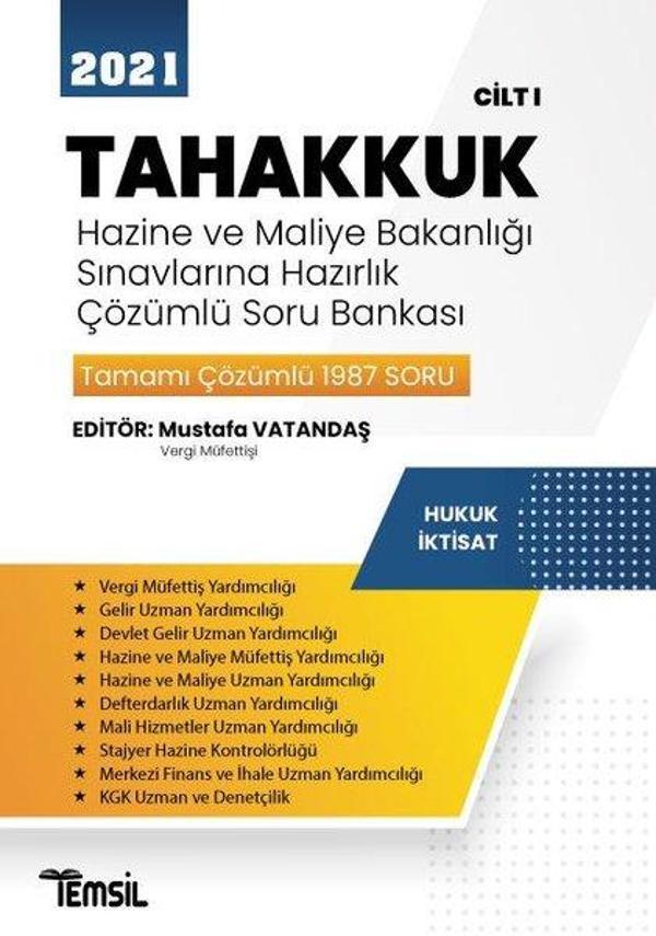 2021 Tahakkuk Cilt 1 - Hazine ve Maliye Bakanlığı Sınavlarına Hazırlık Çözümlü Soru Bankası - Temsil Kitap - Image 1