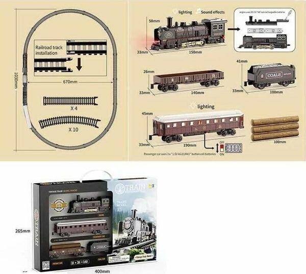 Eğitici Oyuncak 621B RETRO VAGONLARI IŞIKLI LÜX TREN - Image 1
