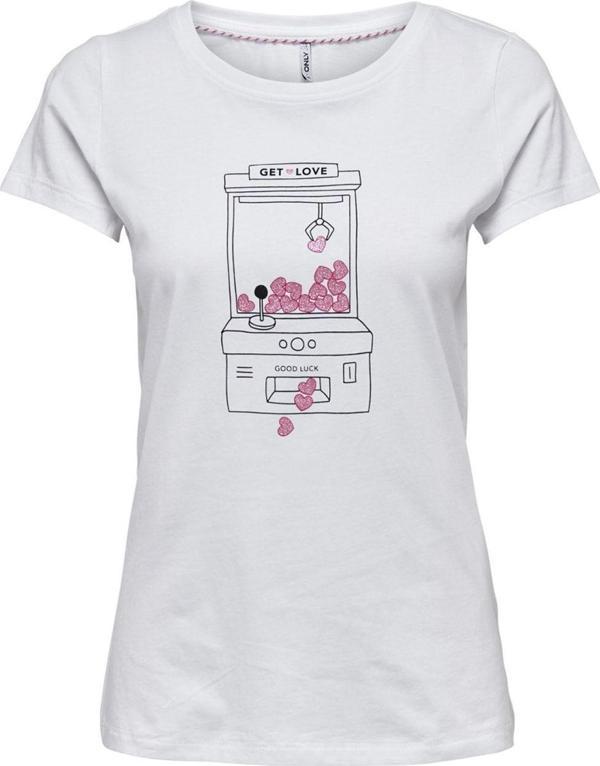 Only Kadın Tişört Valentina Life Fit 15199813-Wht - Image 1