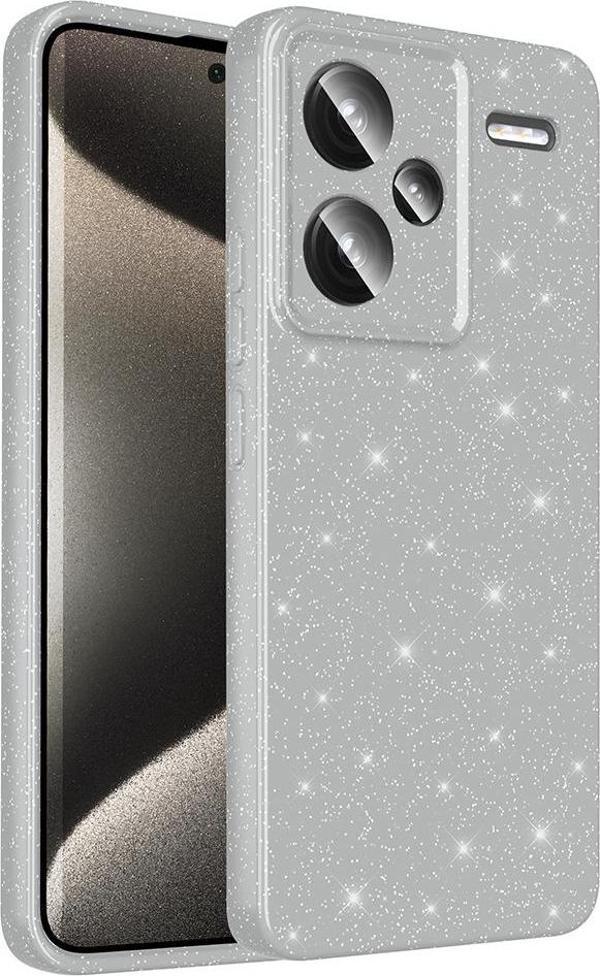 Xiaomi Redmi Note 13 Pro Plus 4G Uyumlu Kamera Korumalı Simli Parlak Yumuşak Silikon Kılıf - Image 1