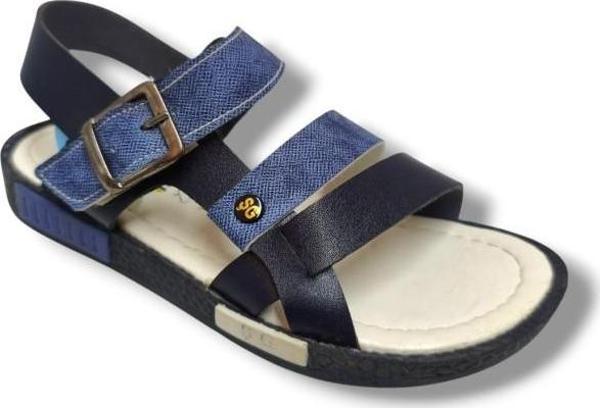 Şirinbebe 3002-20 Anatomik 3 Bant Kemer Tokalı Erkek Çocuk Sandalet Lacivert Mavi 31-36 - Image 1