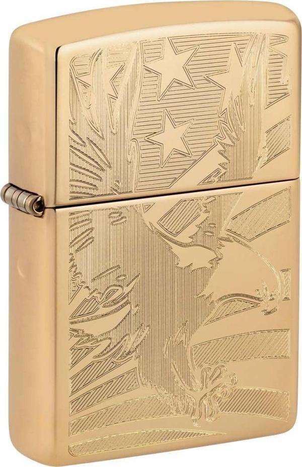 Zippo Flapping Eagle And Flag - Amerikan Kartalı Gold Dizayn Çakmak - Image 1