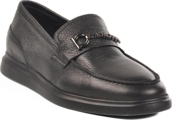 Marcomen 152-21139 M Siyah-Siyah Hakiki Deri Erkek Sneaker - Image 1