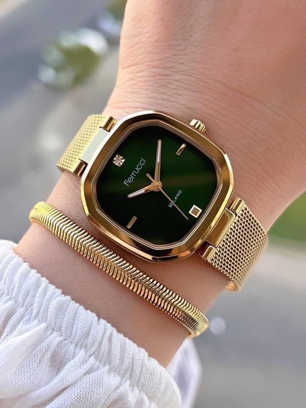 Ferrucci Çelik Kordon 2 Yıl Garantili Yeni Sezon 30 Mt Suya Dayanıklı Kadın Kol Saati B.03412.M08 - Image 1