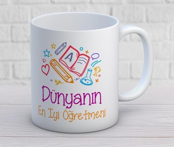 Dünyanın En İyi Öğretmeni - Öğretmenler Günü Temalı Baskılı Kupa Bardak Mod1 - Image 1
