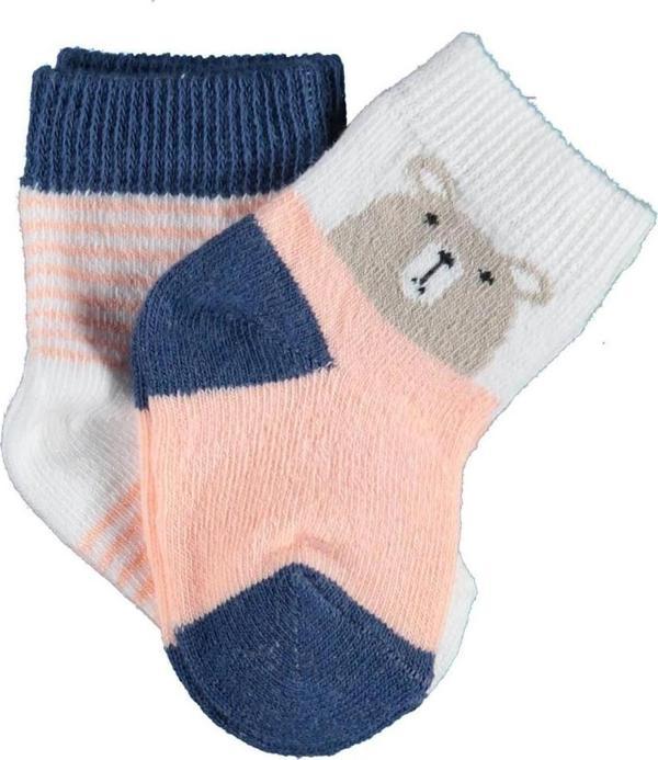 Nessiworld     Hello Teddy Bear 2'Li Kız Çorap 68404 Ekru Somon - Image 1