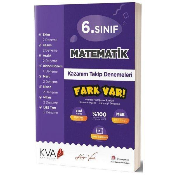6. Sınıf Matematik Kazanım Takip Denemeleri - KVA Yayınları - Image 1