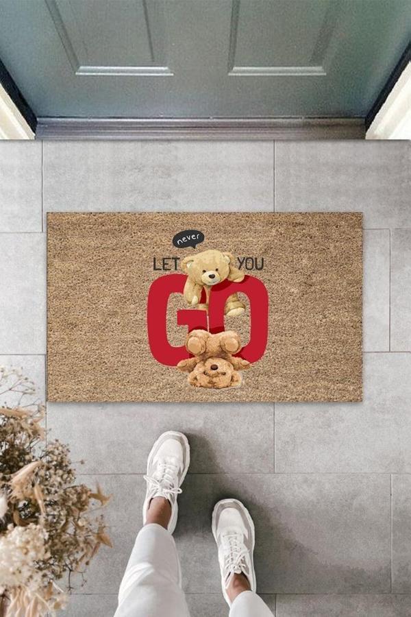 Büro Ev Ofis Yazlık Kapı Önü için Bej Never Let You Go Temizlik Paspası - Image 1