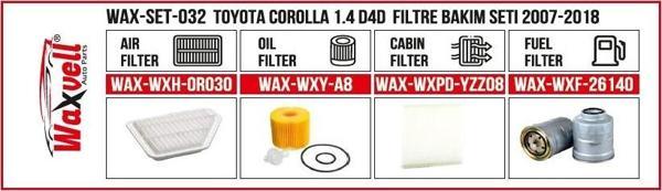 TOYOTA CORALLA 1.4 D4D FİLTRE BAKIM SETİ 2007-2018 - Image 1