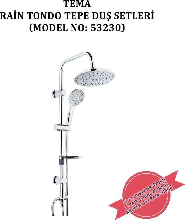 İgk Yapı - Tema Rain Tondo Tepe Duş Setleri (Model No: 53230) - Image 1
