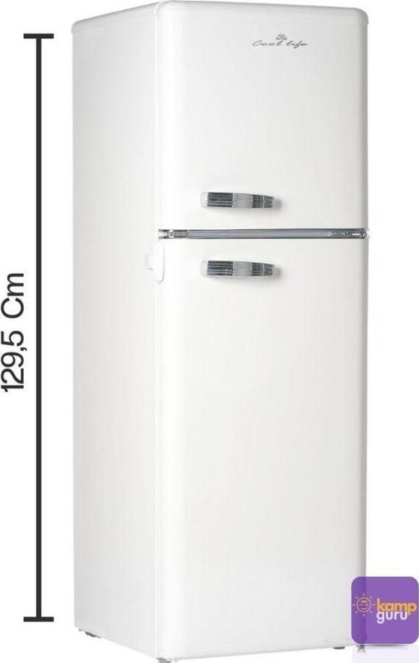 Cool Life Retro Bej 138 Litre Buzdolabı Önden Kapak - Image 1