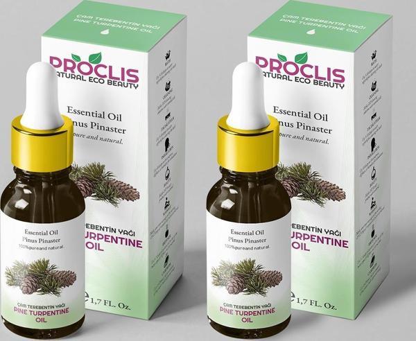 Çam Terebentin Uçucu Yağı %100 Saf 2li Set ( Pine Turpentine Oil ) 2x50 ml+Sprey Başlık - Image 1