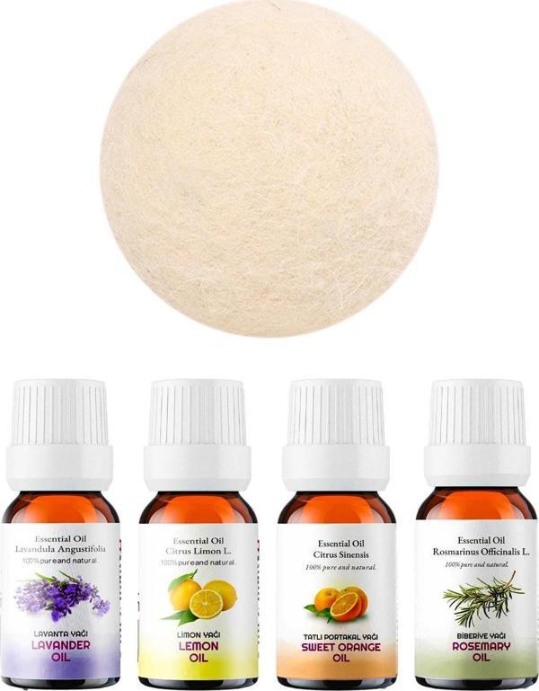 Çamaşır Kurutma Makinası İçin Uçucu Yağlar Seti 4 Adet 10ml (1 ADET YÜN KURUTMA TOPU XL HEDİYE) - Image 1