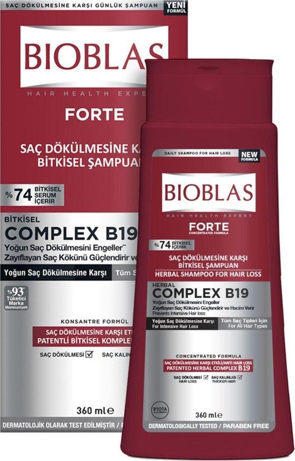 Bioblas Forte Yoğun Saç Dökülmesine Karşı Etkili Şampuan 360 ml 3 Adet - Image 1