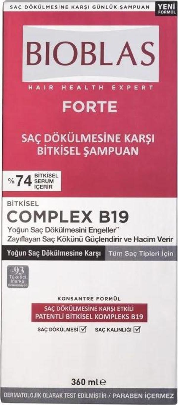 Bioblas Forte Yoğun Saç Dökülmesine Karşı Etkili Şampuan 360 ml 4 Adet - Image 1