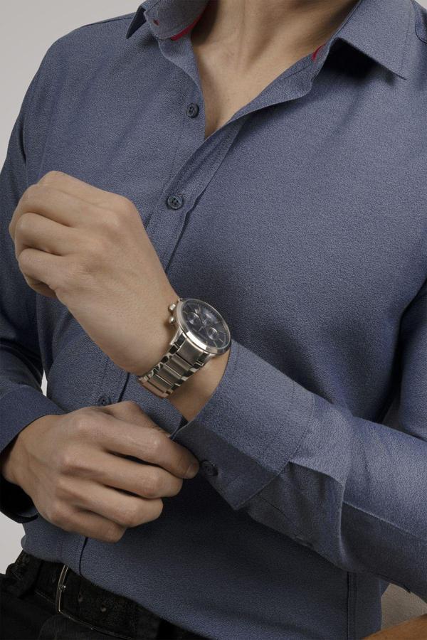 Kraliyet Mavisi Slimfit Erkek Gömlek - Image 1