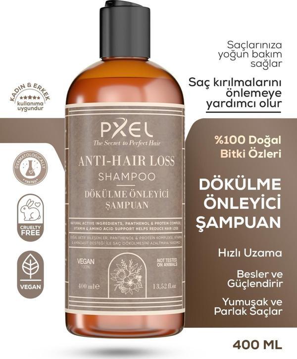 PXEL Saç Dökülme Önleyici Şampuan 400 ML | Zayıflayan İncelen ve Dökülen Saçlar | Vegan Şampuan - Image 1