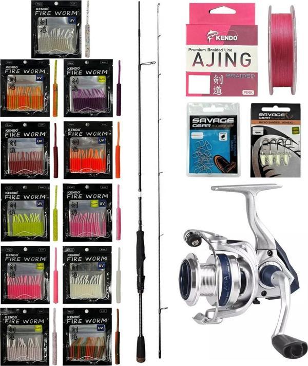 YekOutdoor ULTRA LRF Seti Savage Gear SG2 Ultra Light Game 2.13M 2-10GR &Okuma ARIA-1000a Olta Makinesi - Image 1