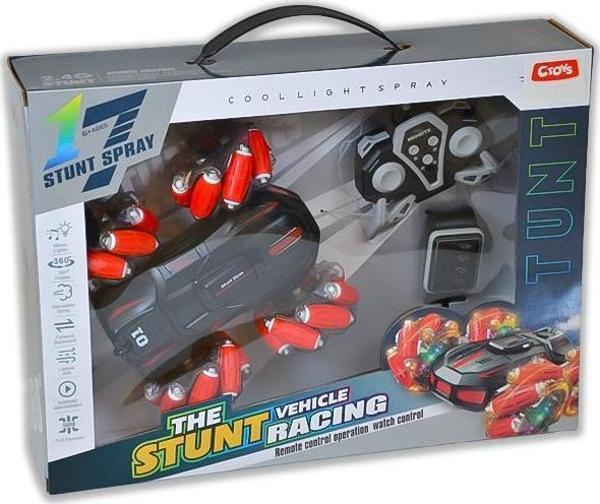 Ctoys 360 Derece Dönen Şarjlı Uzaktan Kumandalı Saatli Araç Kırmızı G132A - Image 1