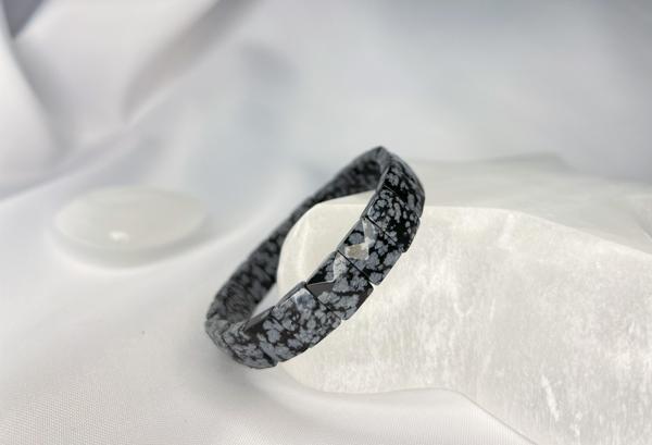 KARLI OBSİDİYEN DOĞALTAŞ ROLEX KESİM BİLEKLİK  - Image 1