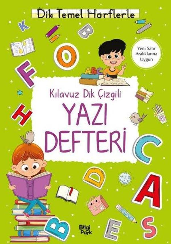 Kılavuz Dik Çizgili Yazı Defteri - Büyük Boy - Dik Temel Harflerle - Bilgi Park Yayınları - Image 1