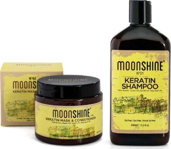 Moonshıne Keratin Desteği Set (500Ml Şampuan + 500Ml Mask&Conditioner) - Image 1