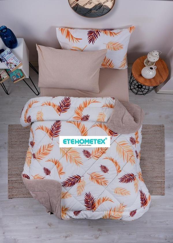 ETE HOMETEX TEK KİŞİLİK WELSOFT YORGAN 155X215CM TÜY DESEN BEJ 8696474231752 - Image 1