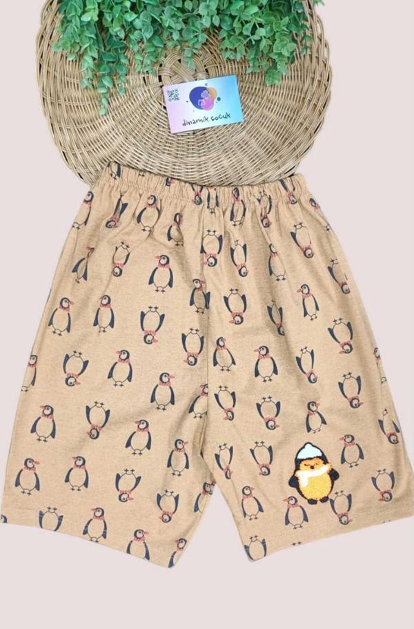 Dinamik Penguen Desenli Çocuk Tek Alt Yazlık Pijama - Image 1