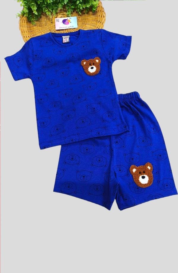 Dinamik Ayıcık Desenli Çocuk Alt Üst 2'Li Takım Yazlık Pijama - Image 1
