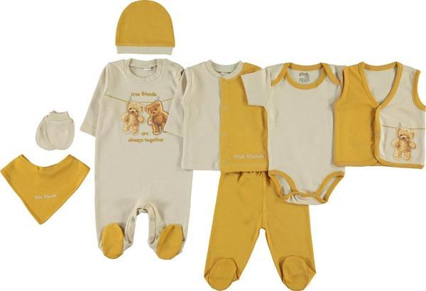 Civil Baby Erkek Bebek 8'li Zıbın Setleri 0-1 Ay Hardal - Image 1