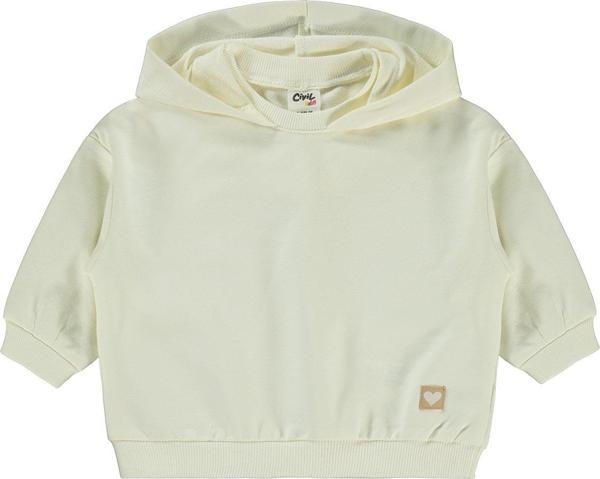 Civil Baby Erkek Bebek Kapüşonlu Sweatshirt 6-18 Ay Ekru - Image 1