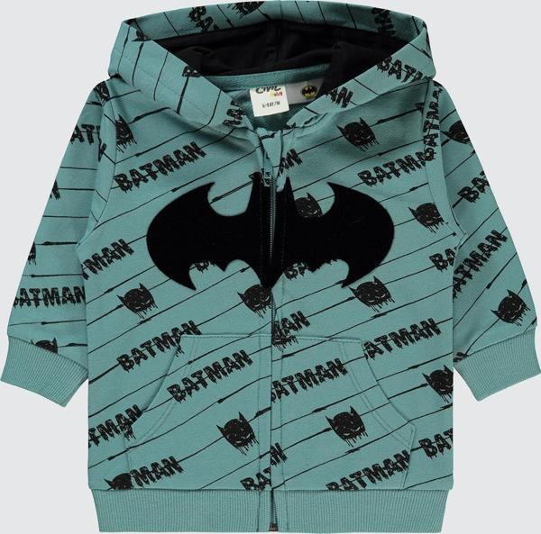 Batman Erkek Bebek Hırka 6-18 Ay  Pastel Yeşil - Image 1