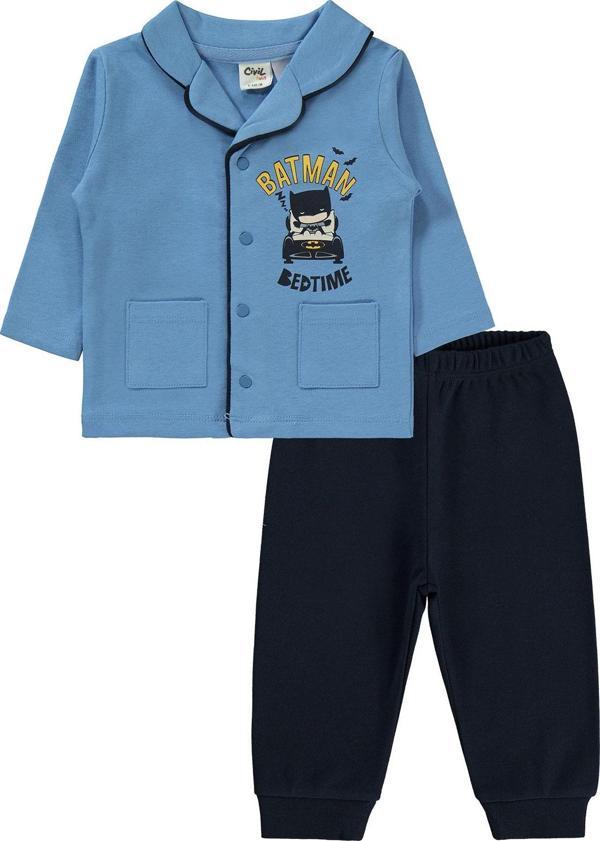 Batman Erkek Bebek Pijama Takımı 6-18 Ay Açık İndigo - Image 1
