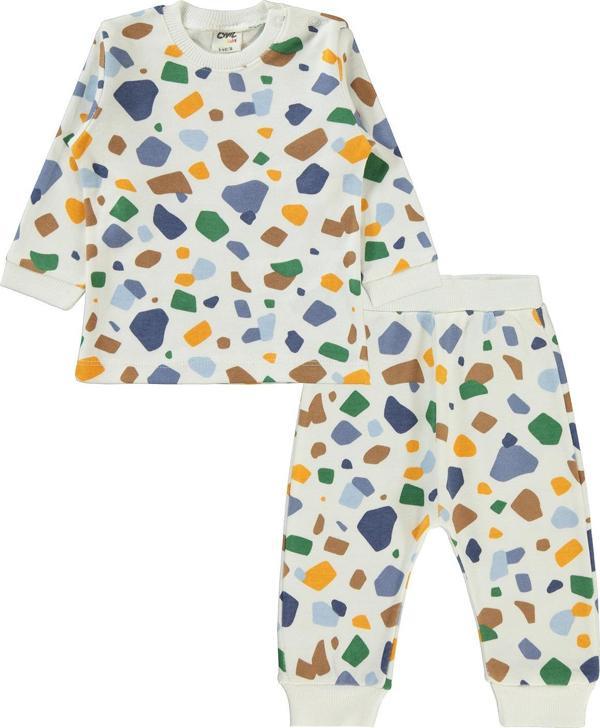 Civil Baby Erkek Bebek Patiksiz Takım 6-18 Ay Ekru - Image 1